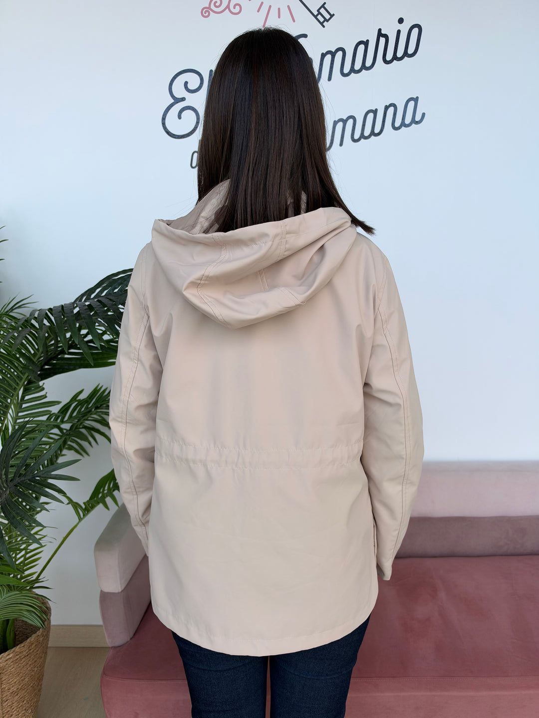 Chaqueta reversible Lunares beige