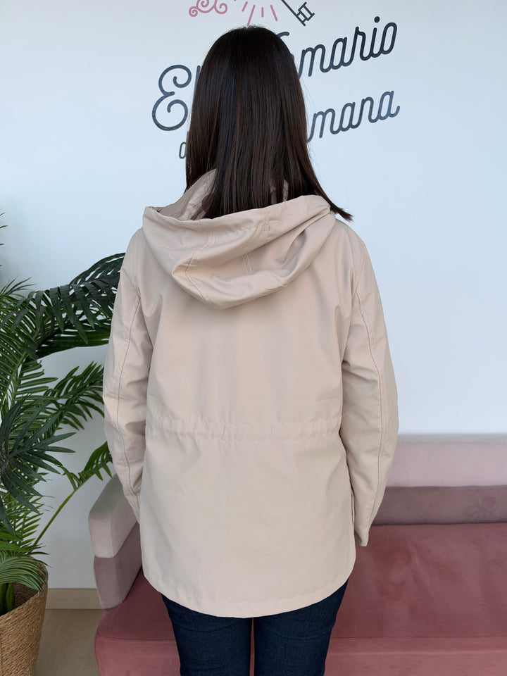 Chaqueta reversible Lunares beige