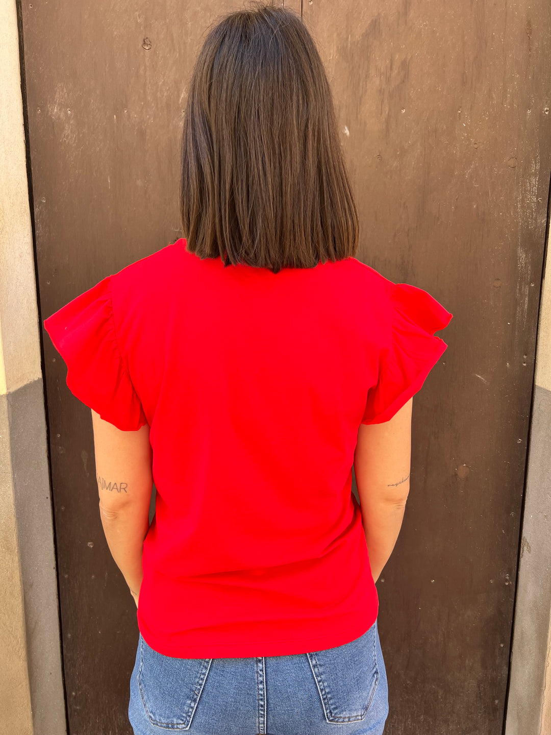 Camiseta Volante rojo