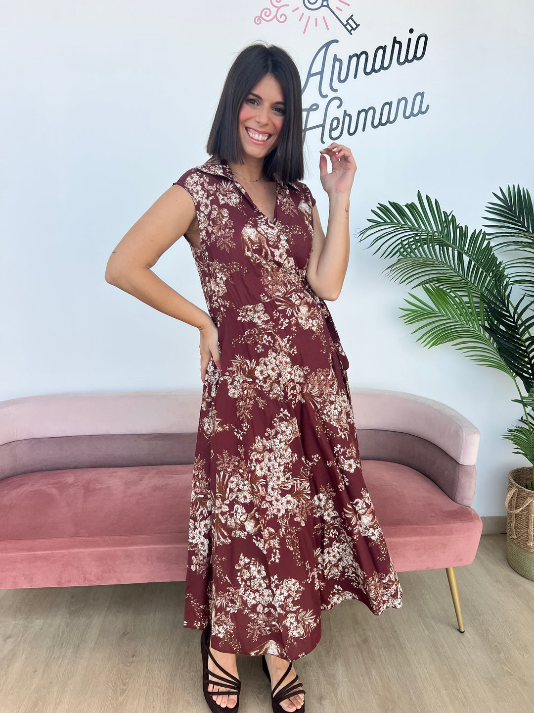 Vestido Flori Burdeos