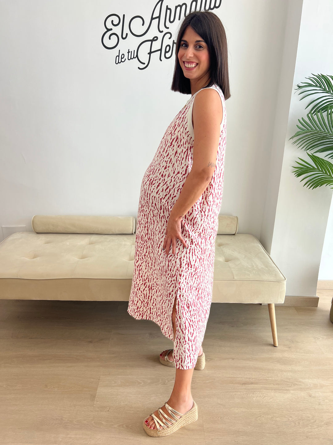 Vestido Evelyn rojo-rosado