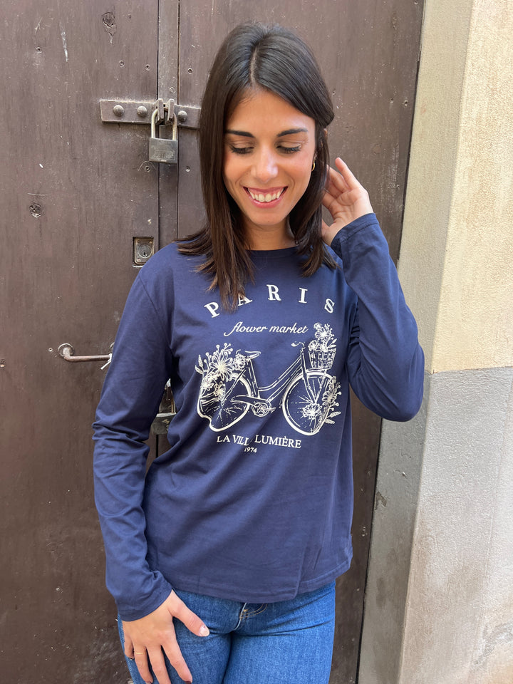Camiseta París azul marino