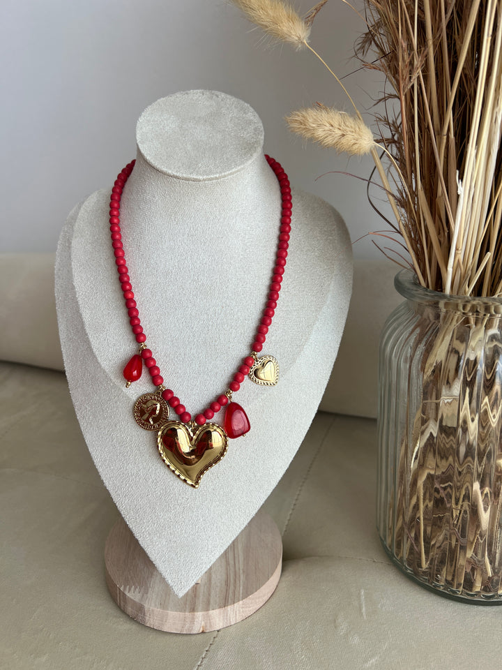 Collar Aurora rojo (acero)