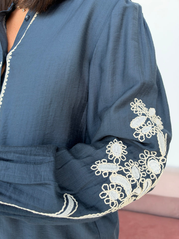 Camisa Violeta azul marino