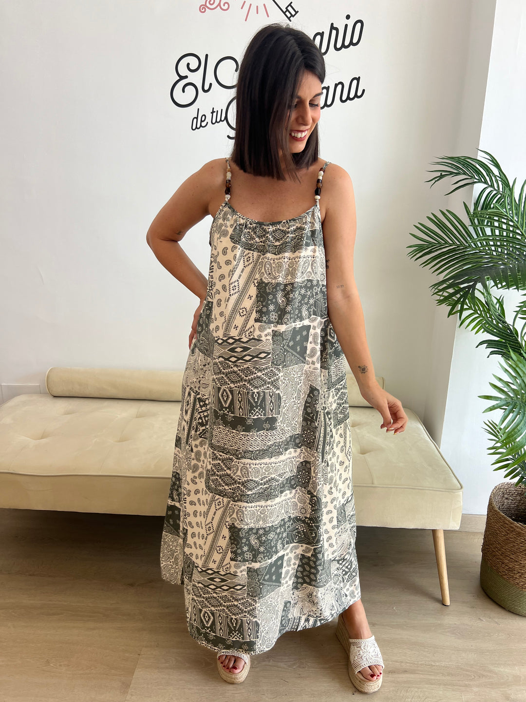 Vestido Bela verde militar