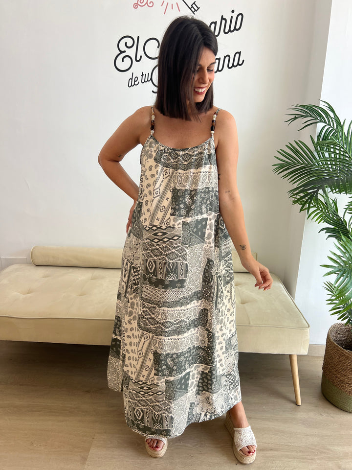 Vestido Bela verde militar