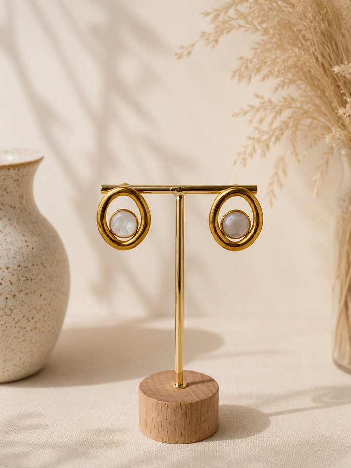 Pendientes Yara blanco (acero)
