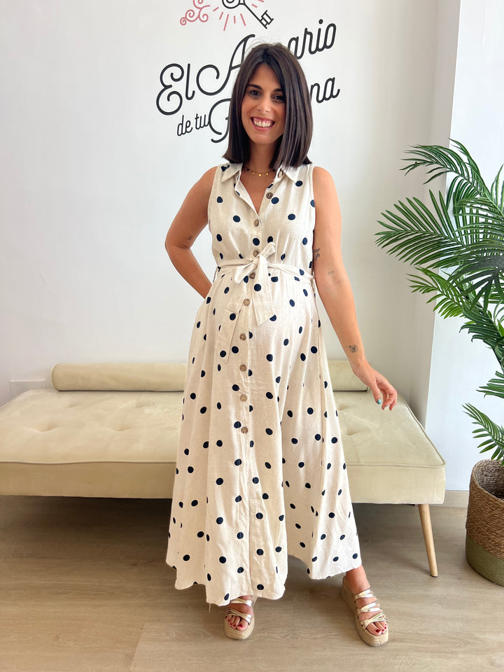Vestido Oriana blanco roto