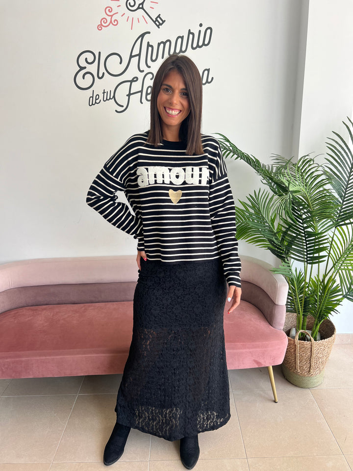 Falda Encaje negro