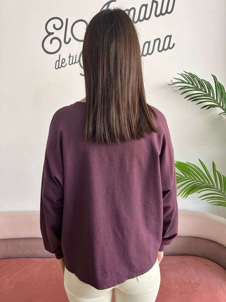 Sudadera Estrella berenjena