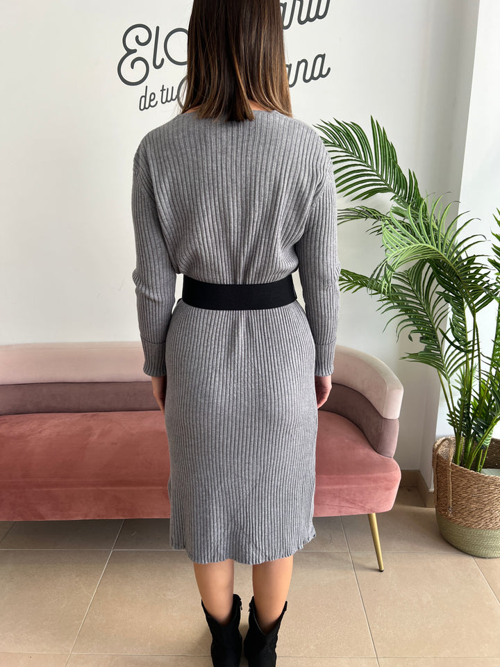Vestido Canalé gris