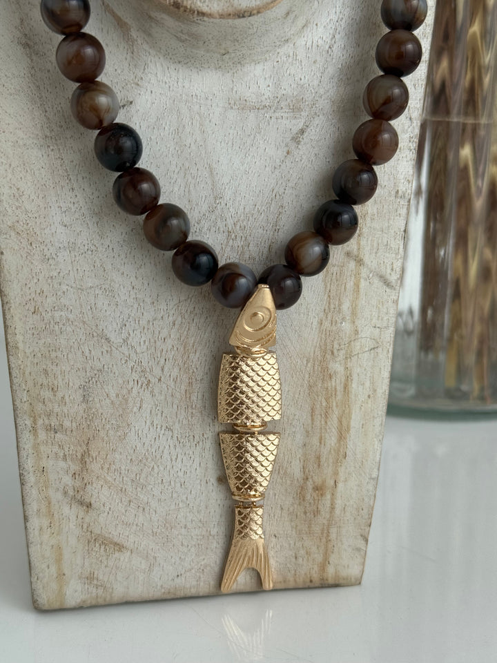 Collar Fish marrón