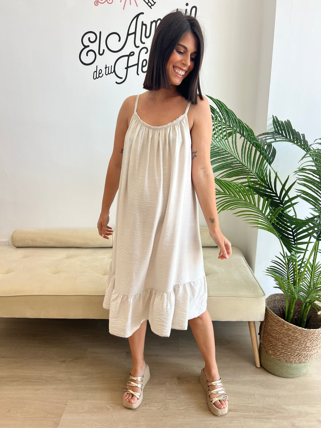 Vestido Alana beige