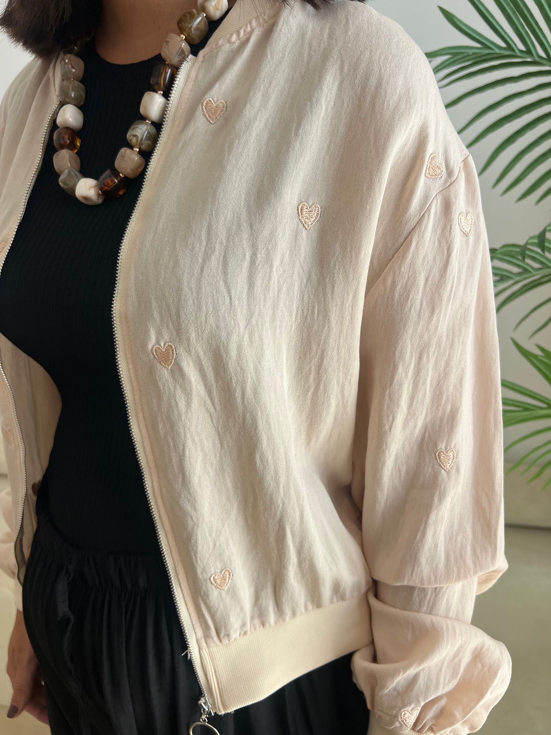 Chaqueta Corazones beige