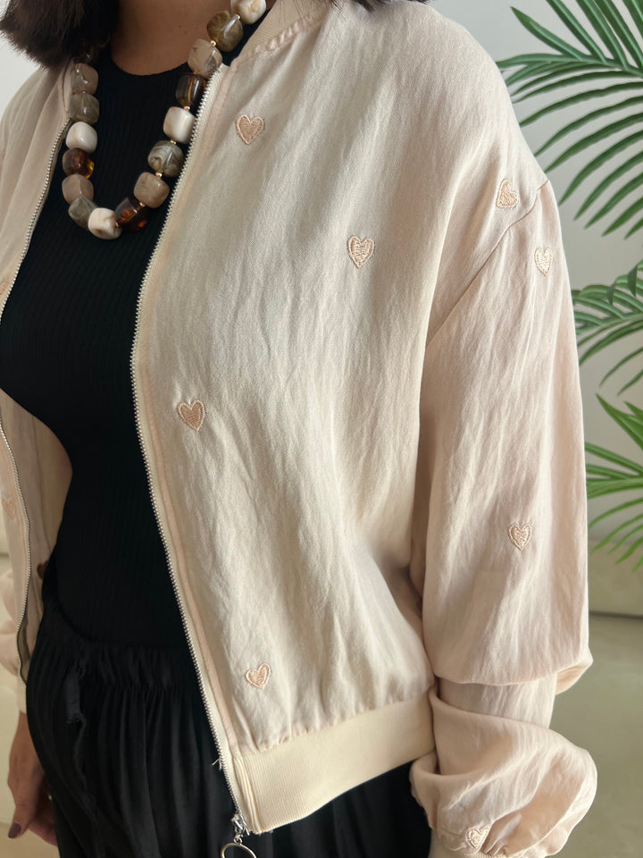 Chaqueta Corazones beige
