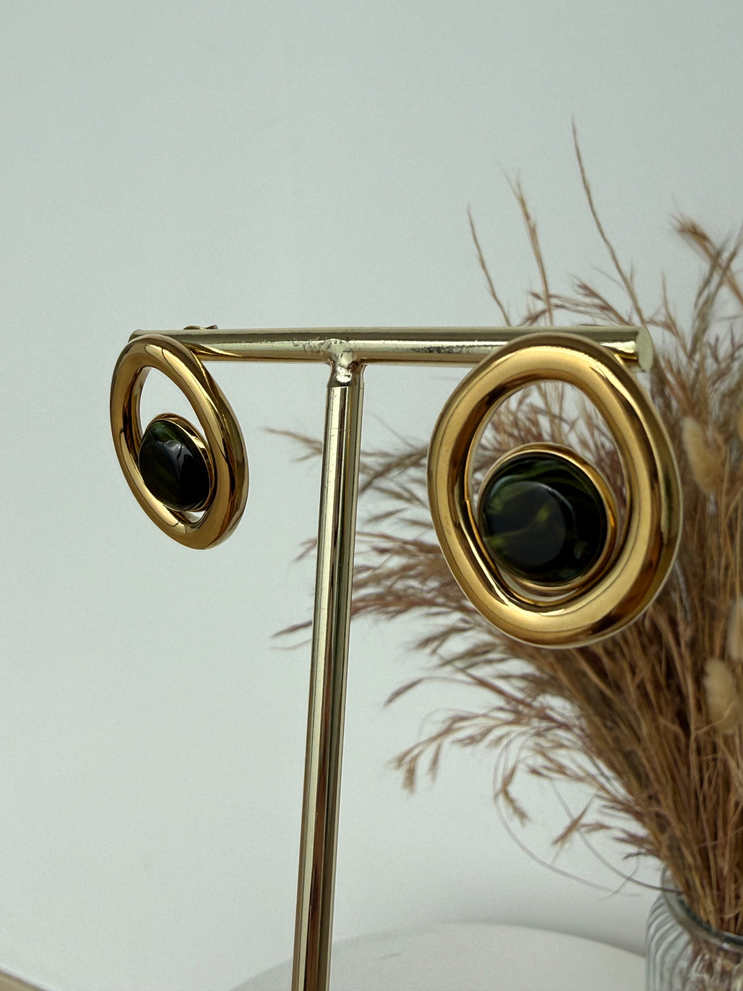 Pendientes Yara verde (acero)