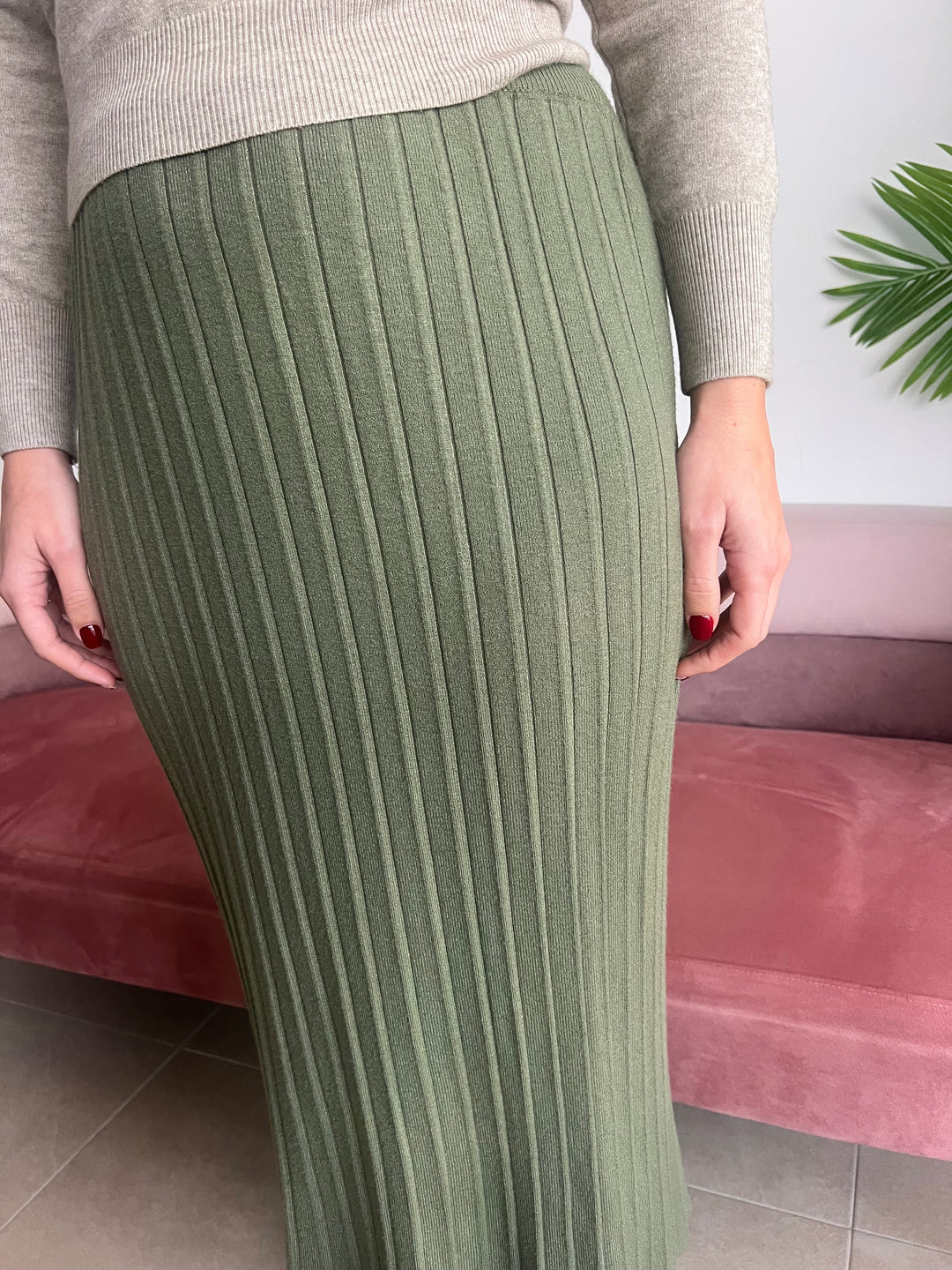 Falda Elisa verde militar