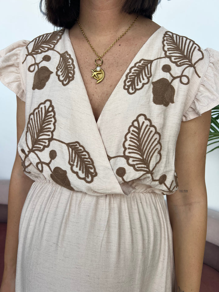 Vestido Estela beige