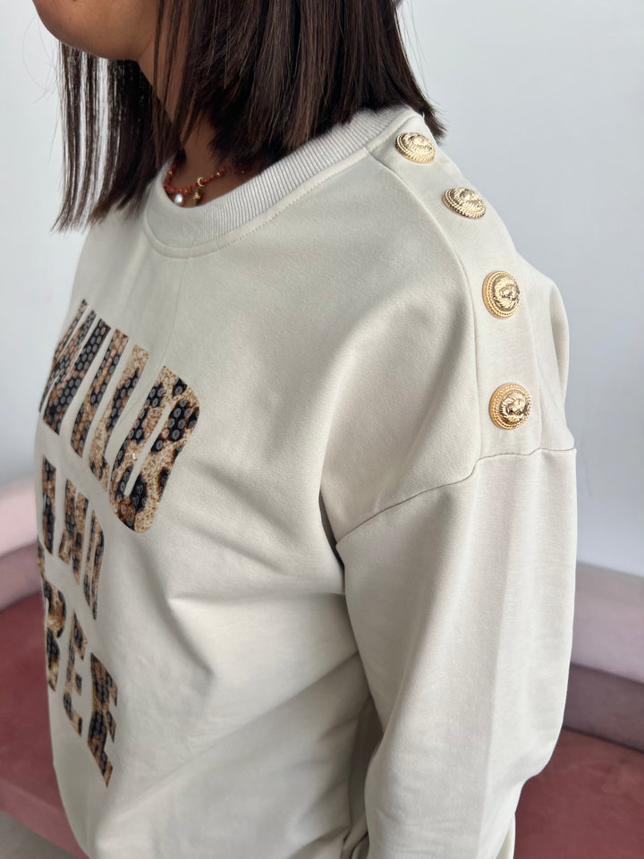 Sudadera Free beige