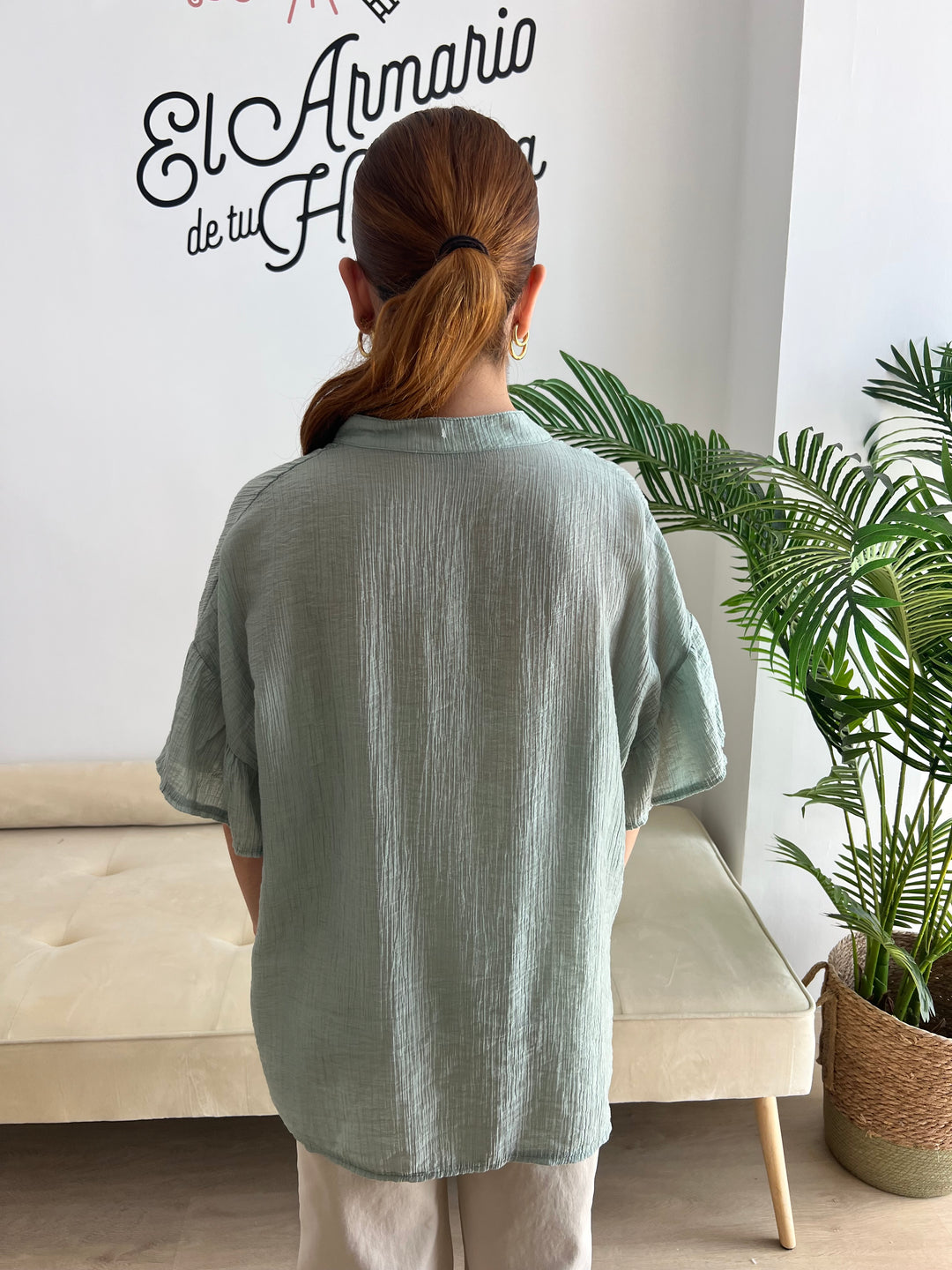 Camisa Sara aguamarina