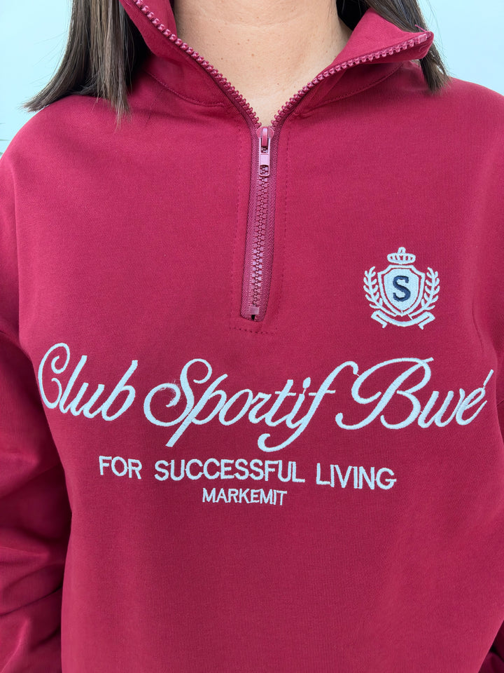 Sudadera Club burdeos