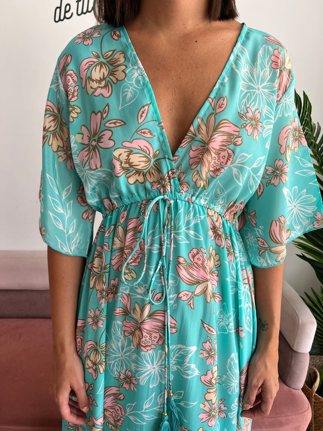 Vestido Jaione turquesa