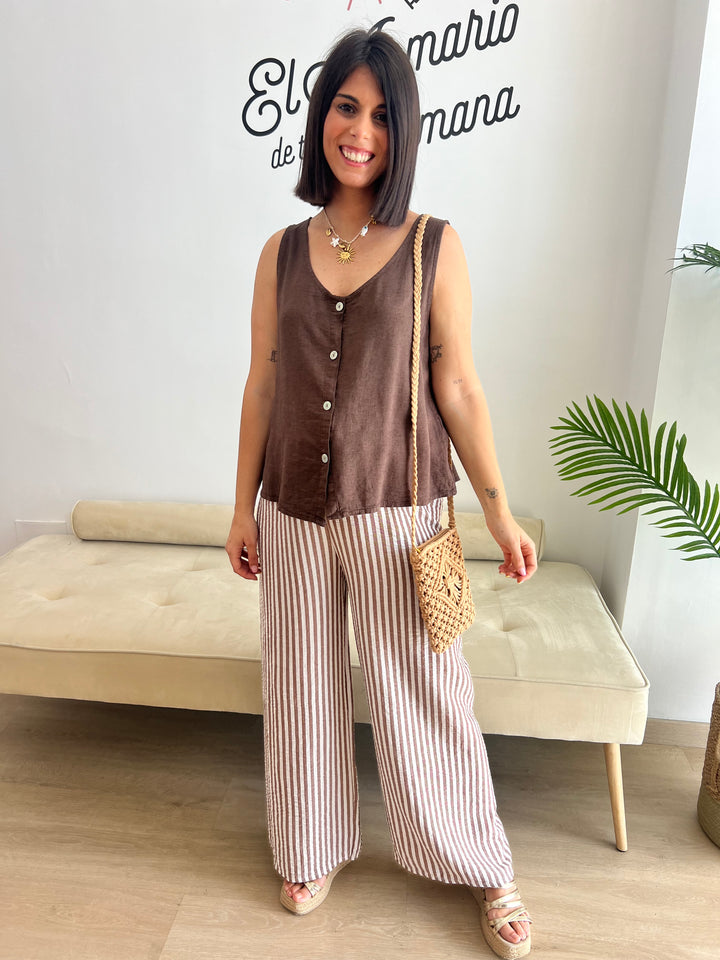 Pantalón Rayas marrón