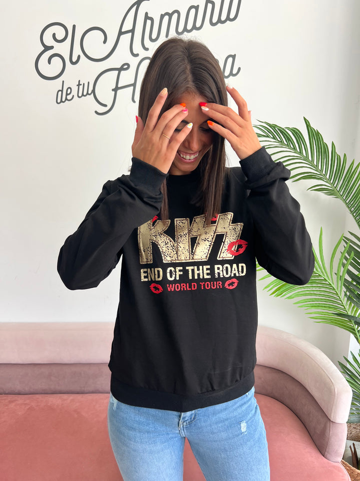 Sudadera Kiss Road negro
