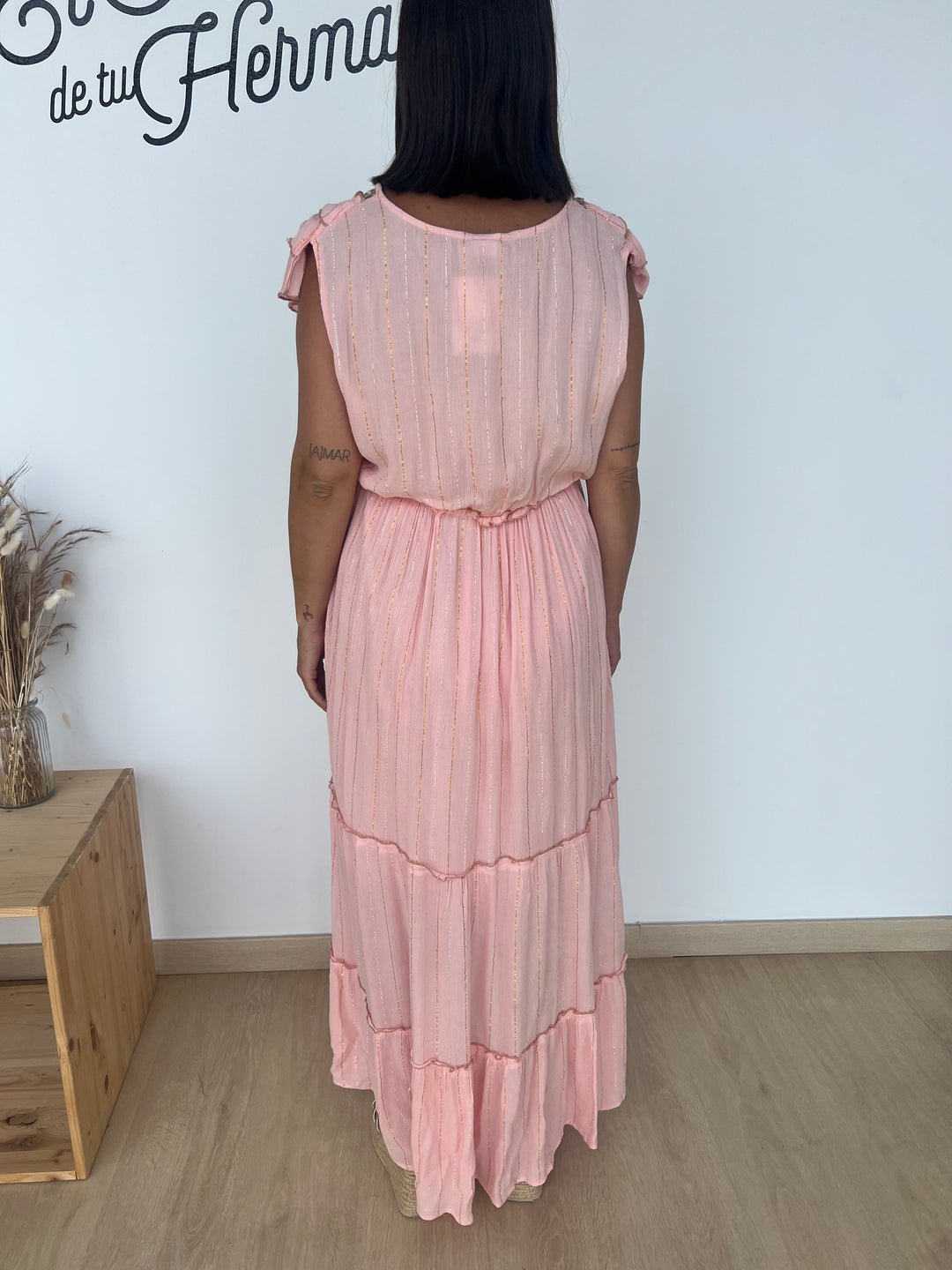 Vestido Saona largo rosa