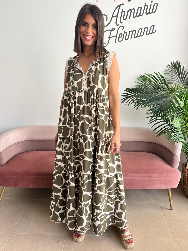 Vestido África verde militar