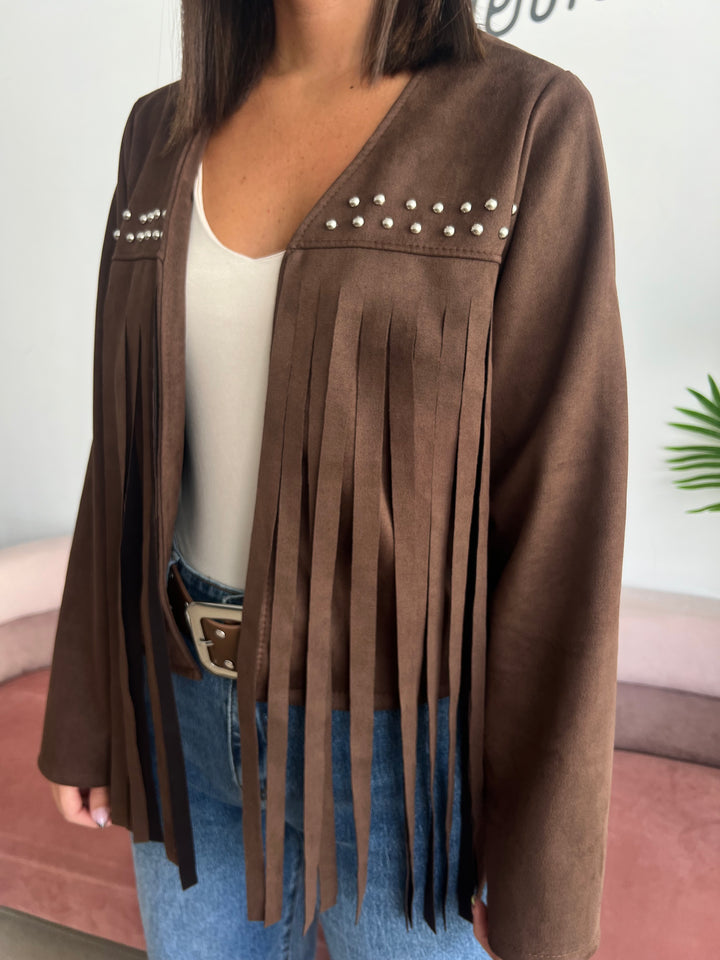 Chaqueta Flecos marrón