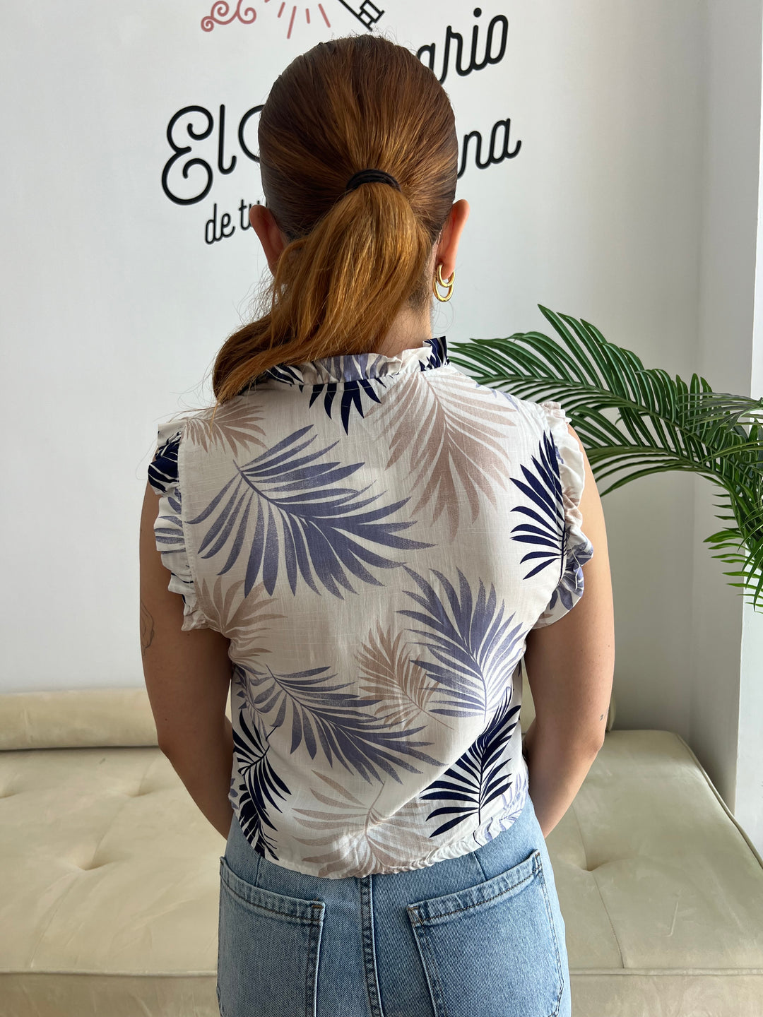 Top Adriana azul