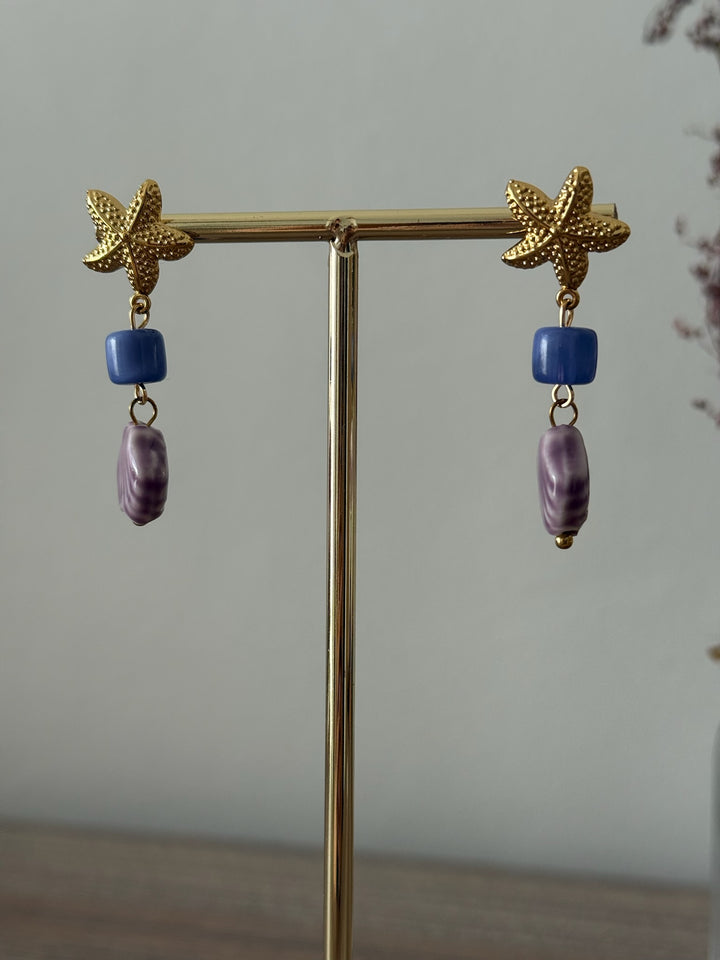 Pendientes Aurora morado (acero)