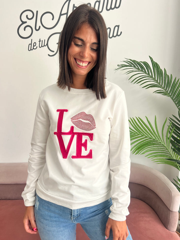 Sudadera Kiss blanco