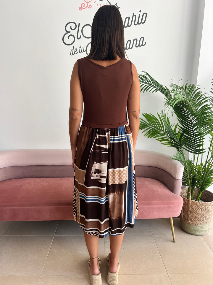 Vestido Inés marrón