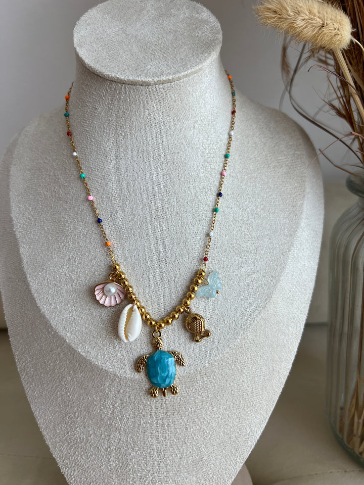 Collar Tortuga Azul (acero)
