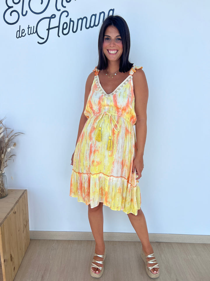 Vestido Conil corto naranja