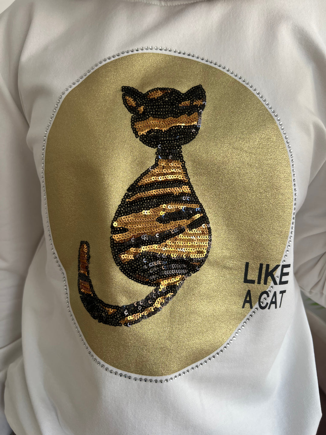 Sudadera Cat blanco