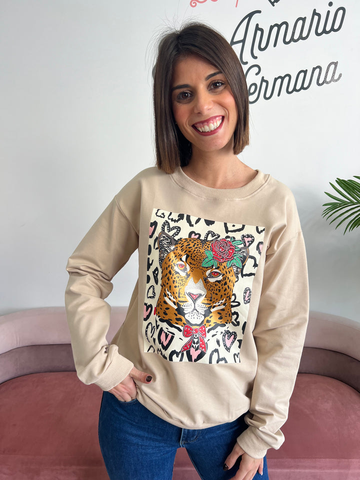 Sudadera Tiger beige