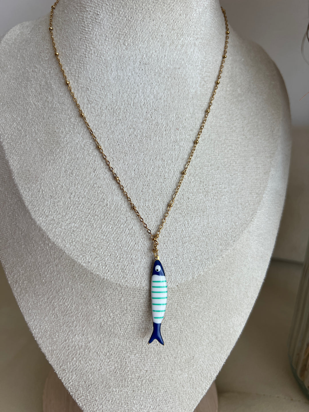Collar Pescadito azul (acero)