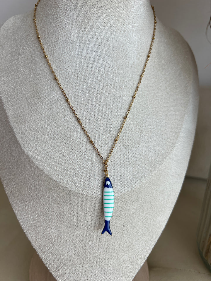 Collar Pescadito azul (acero)
