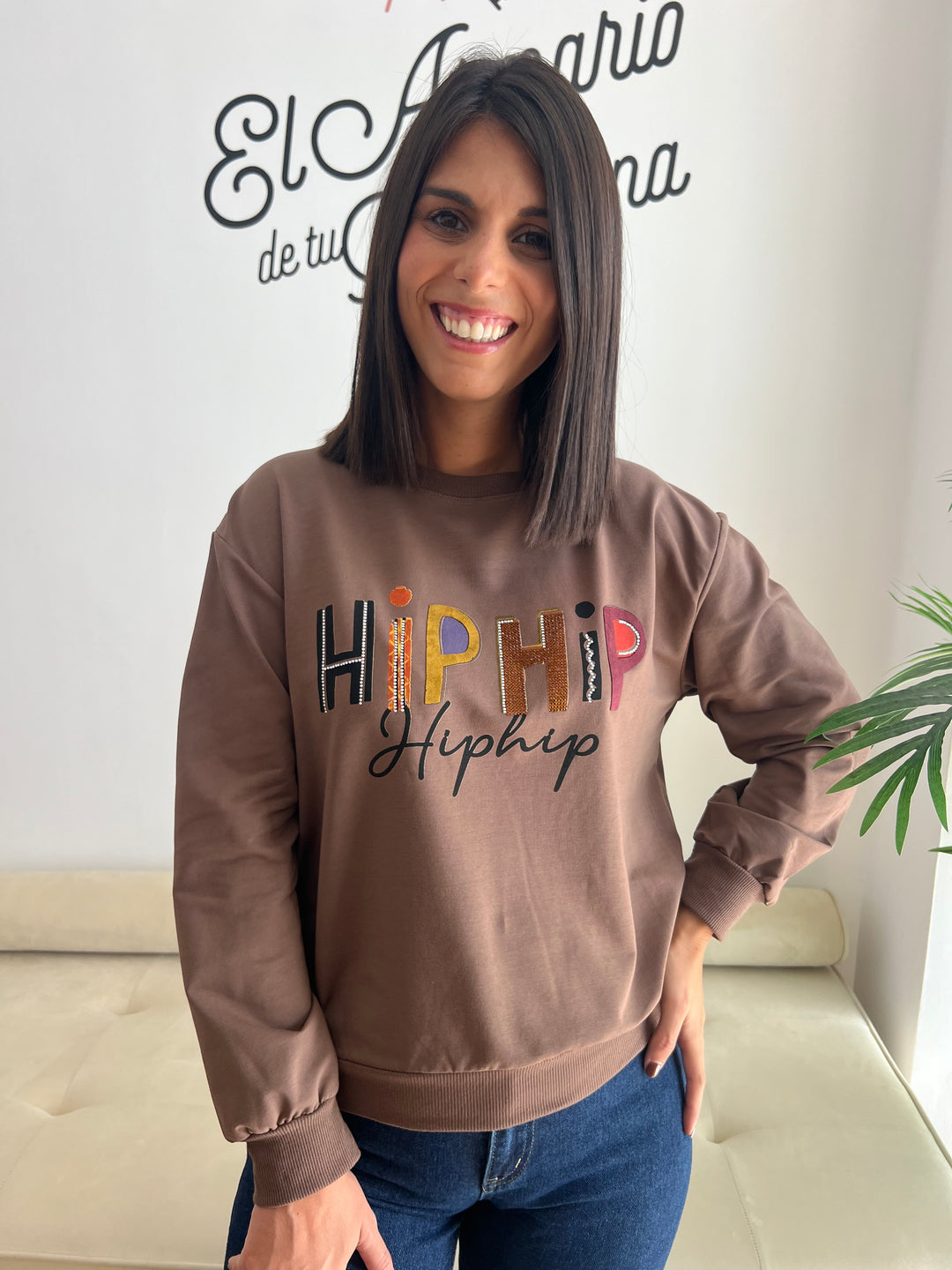 Sudadera Hip Hip marrón