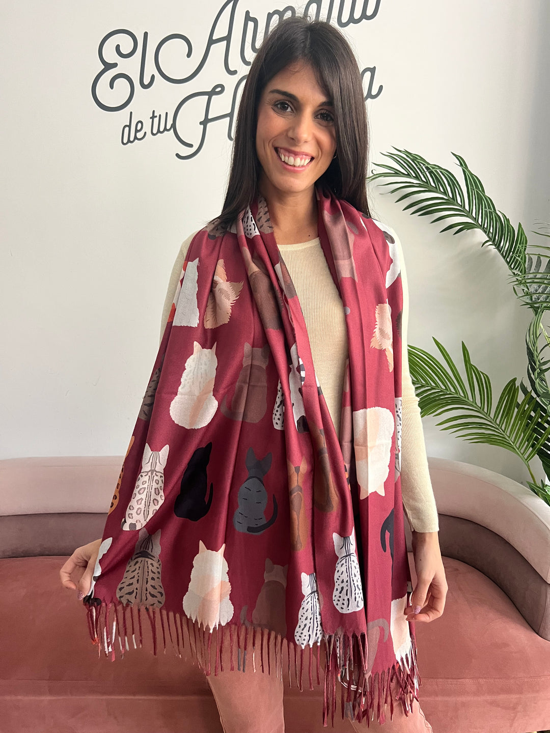 Bufanda Michi burdeos