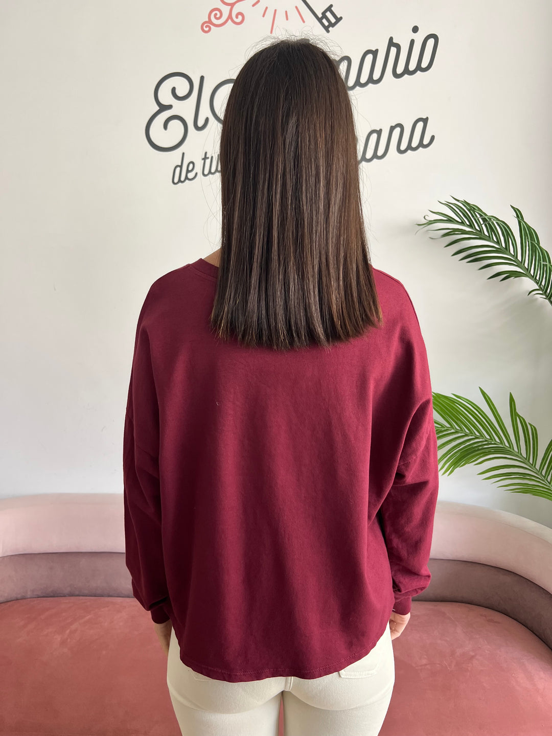 Sudadera Estrella Burdeos