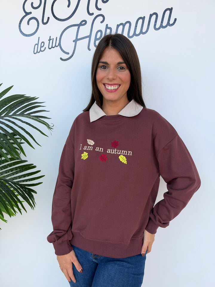Sudadera Otoño burdeos