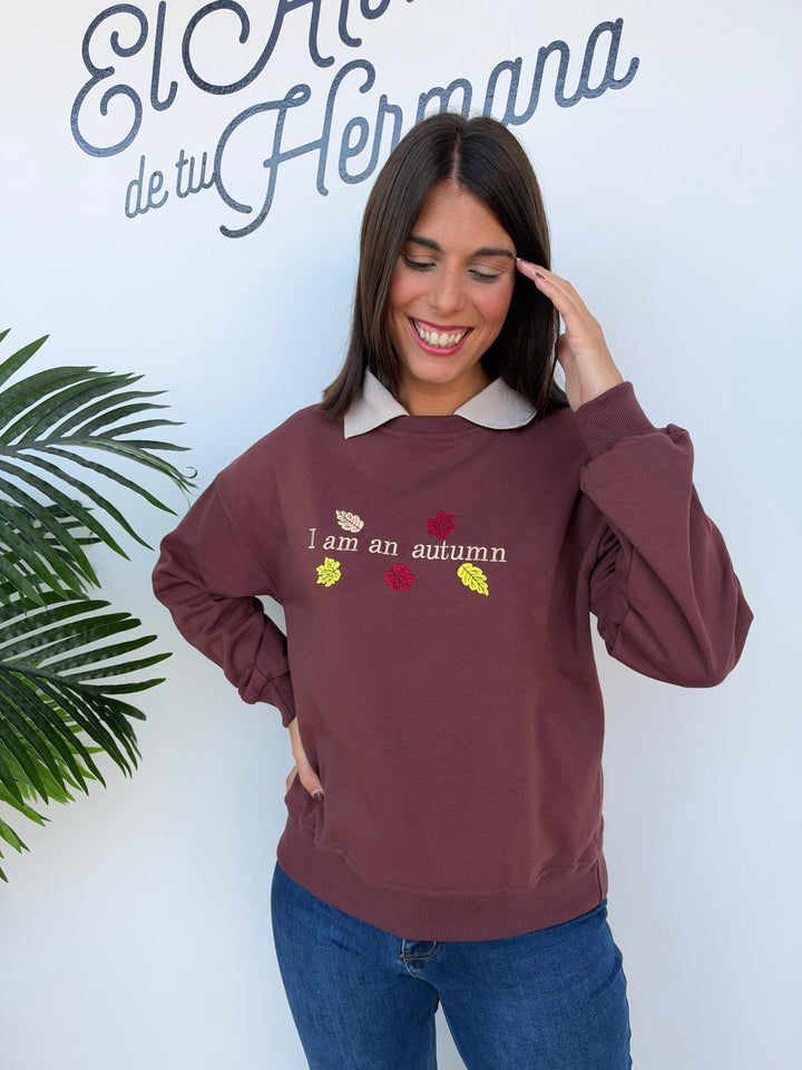 Sudadera Otoño burdeos