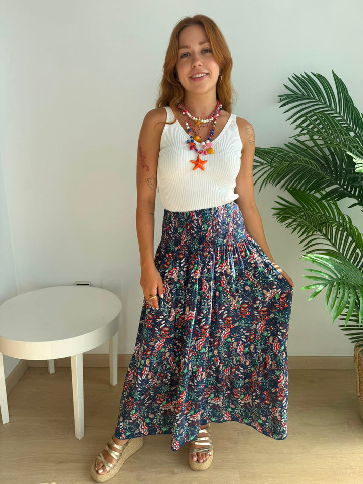 Falda Nerea azul marino