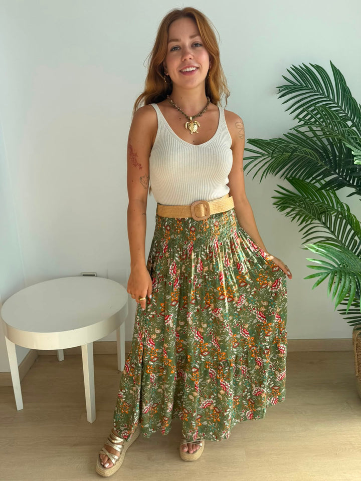 Falda Nerea verde militar