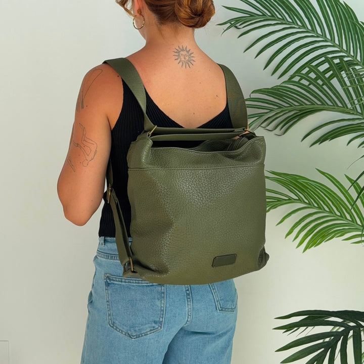 Bolso-mochila Bea verde militar
