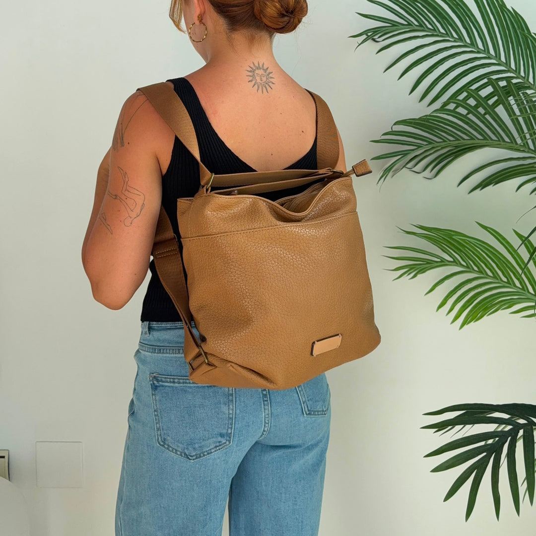Bolso-mochila Bea camel